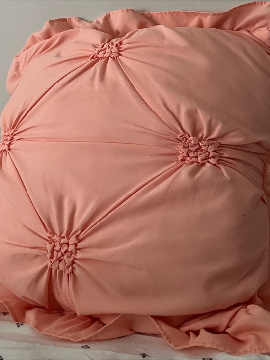 Other - Tufted Decorative Pillow in Peach Pink